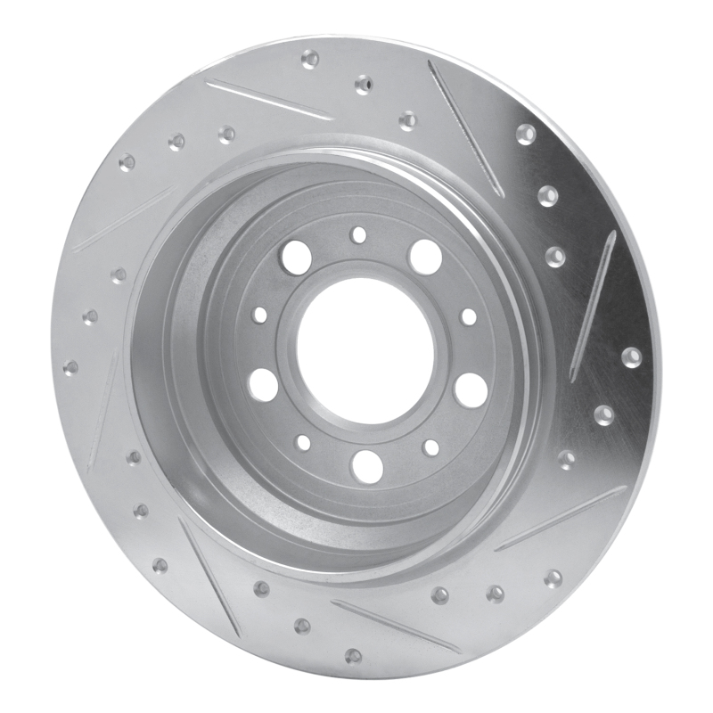 Volvo V70 Brake Rotor (1) - Rear Left - R1 Concepts - Drilled & Slotted - Silver - `99-`00